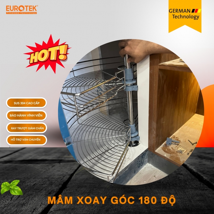 Mâm xoay góc 180 độ Eurotek
