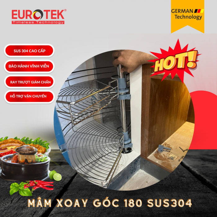 Mâm xoay góc 180 độ Eurotek