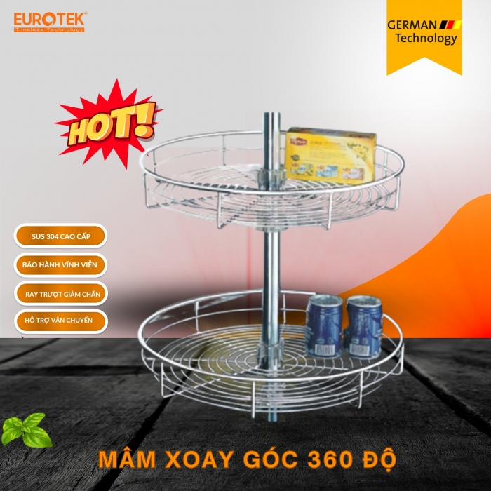 Mâm xoay góc 360 độ Eurotek