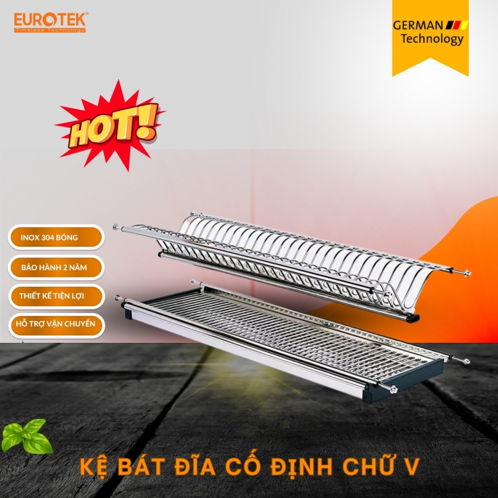 Kệ bát đĩa cố định chữ V 900 Eurotek