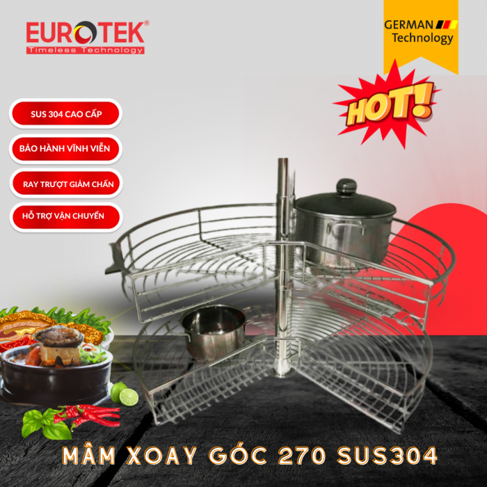 Mâm xoay góc 270 độ Eurotek