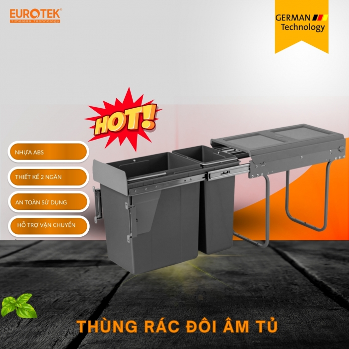 Thùng rác đôi cao cấp EUR30D Eurotek