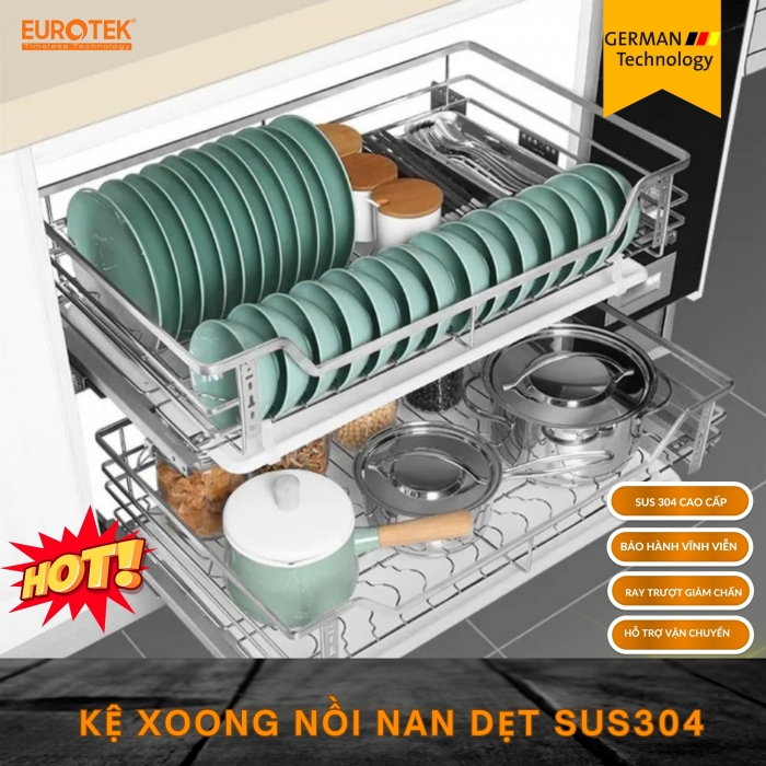 Kệ xoong nồi nan dẹt SUS304 600 Eurotek