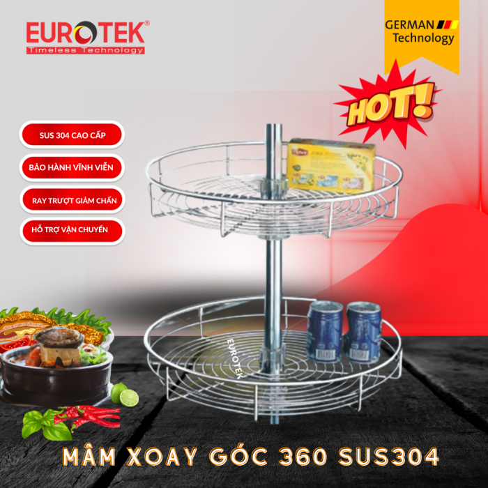 Mâm xoay góc 360 độ Eurotek