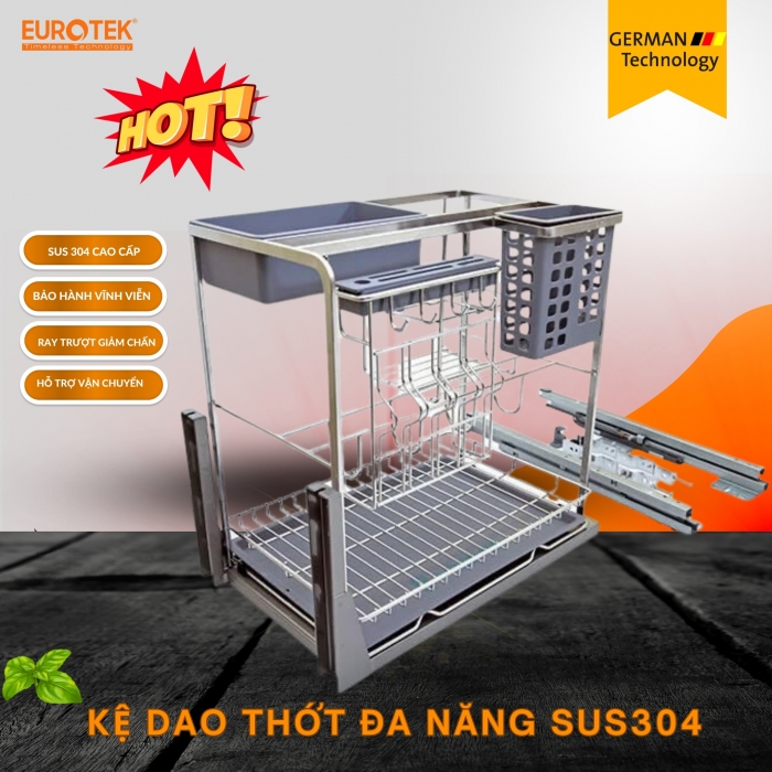 Kệ dao thớt đa năng SUS304 350 Eurotek