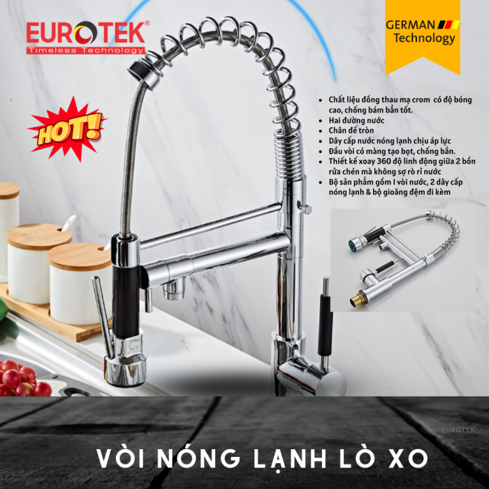 Vòi nóng lạnh lò xo VNL EU403 Eurotek