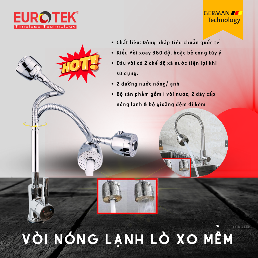 Tất cẩ sản phẩm của Eurotek đều được nhập khẩu nguyên chiếc theo tiêu chuẩn Châu Âu, đa dạng, chất liệu, kích thước và thiết kế giúp bạn yên tâm trong lựa chọn để tối ưu không gian sống.