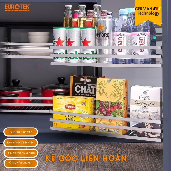 Kệ góc liên hoàn SUS 304 EU-LH90 Eurotek