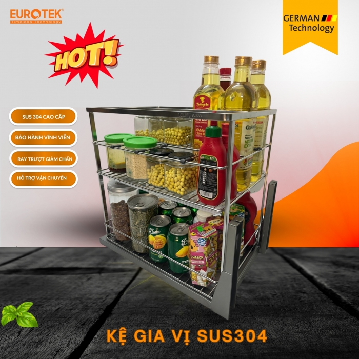 Kệ gia vị cao cấp SUS304 400 Eurotek