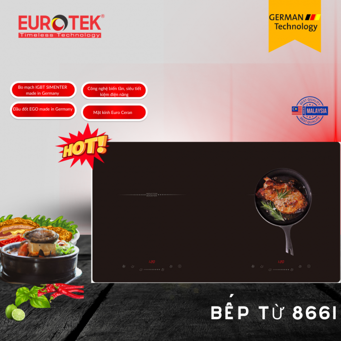 Bếp từ đôi 866I Eurotek