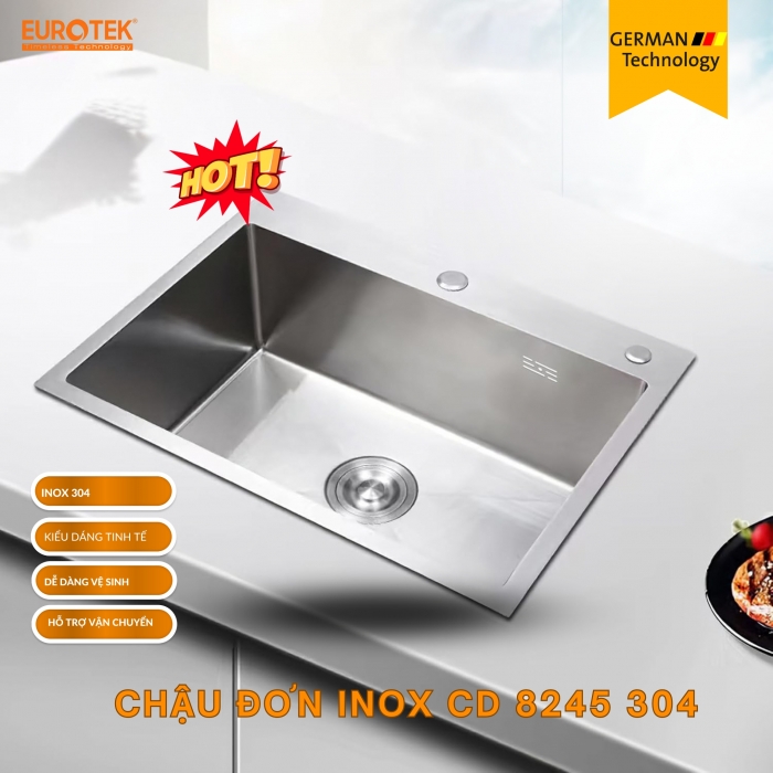 Chậu Đơn CD 8245 304 Eurotek