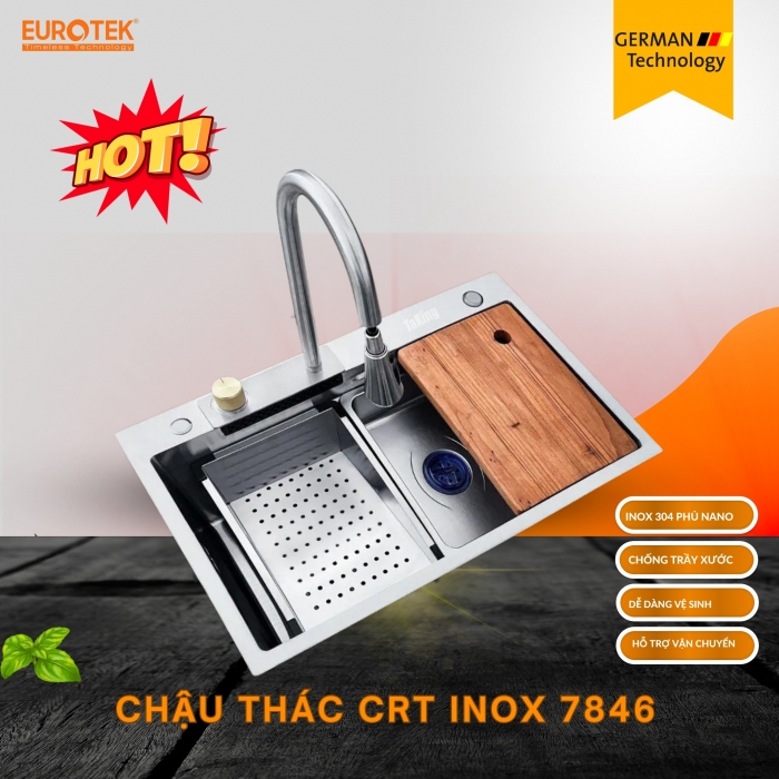 Chậu Thác Đơn CRT INOX 7846 Eurotek