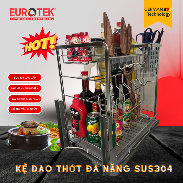 Kệ dao thớt đa năng SUS304 350 Eurotek