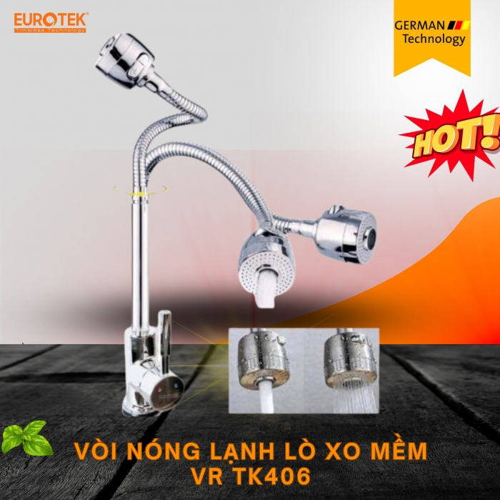 Vòi Nóng Lạnh Lò Xo Mềm VNL TK406 Eurotek