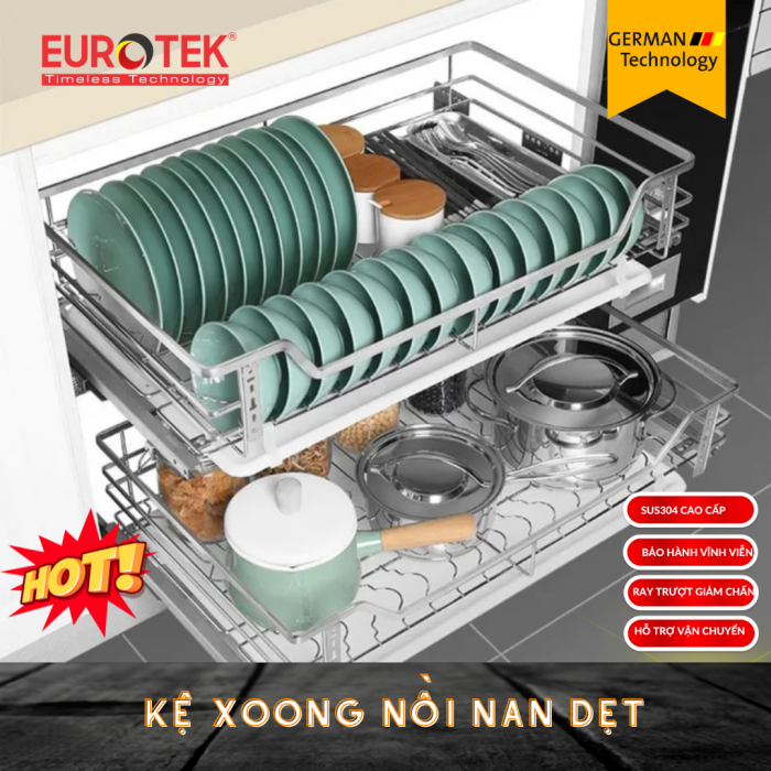 Kệ xoong nồi nan dẹt SUS304 900 Eurotek